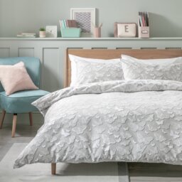 Argos Home Shadow Butterflies Grey Bedding Set - Single - thumbnail 1