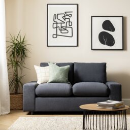 Habitat Holme Fabric 2 Seater Sofa - Charcoal - thumbnail 2