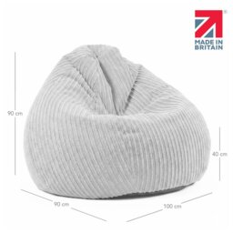 rucomfy Jumbo Cord Slouchbag Bean Bag - Slate Grey - thumbnail 2