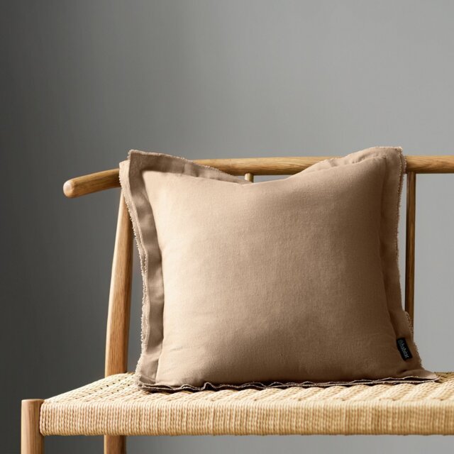 Habitat Triple Ruffle Cushion - Taupe - 43x43cm - image 1
