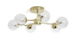 Argos Home Molecular 6 Light Metal Flush Ceiling Light - Brass - thumbnail 2