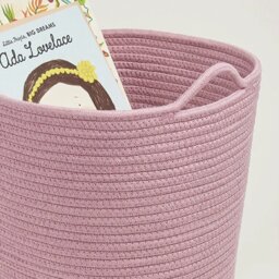 Great Little Trading Company Rope Storage Basket - Rose Pink - thumbnail 1