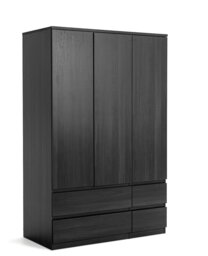 Argos Home Jenson 3 Door 4 Drawer Wardrobe -Black Oak Effect - thumbnail 2