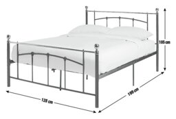 Argos Home Yani Small Double Metal Bed Frame - Black - thumbnail 2