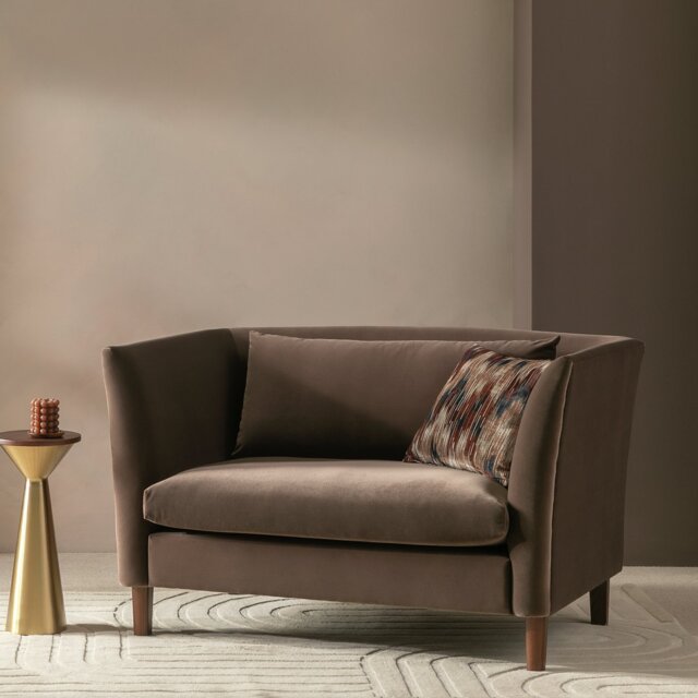 Habitat Hawley Velvet Cuddle Chair - Brown - image 1