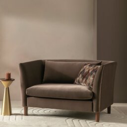 Habitat Hawley Velvet Cuddle Chair - Brown - thumbnail 1