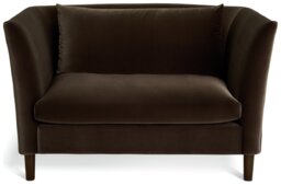 Habitat Hawley Velvet Cuddle Chair - Brown - thumbnail 2