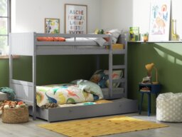 Habitat Detachable Bunk Bed, Drawer & 2 Mattresses - Grey - thumbnail 1