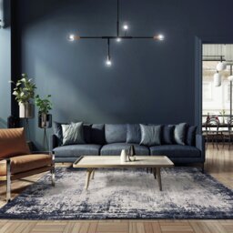 Asiatic Kuza Navy Cut Pile Rug - 80x150cm - thumbnail 1
