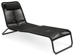 Habitat Delfina Metal Sun Lounger - Black - thumbnail 2