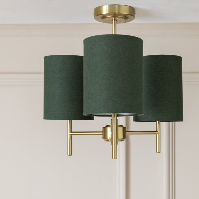 Argos Home Candelabra Steel 3 Light Ceiling Light - Green - image 1