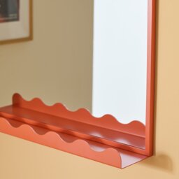 Habitat Burnt Orange Metal Arch Mirror with Shelf - 50x62cm - thumbnail 2