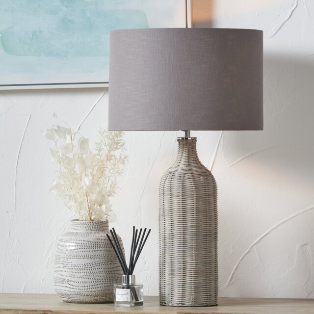 Pacific Anika Rattan Bottle Table Lamp - Grey - image 1