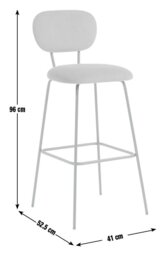 Habitat Ariana Pair of Fabric Counter Bar Stool - Copper - thumbnail 2
