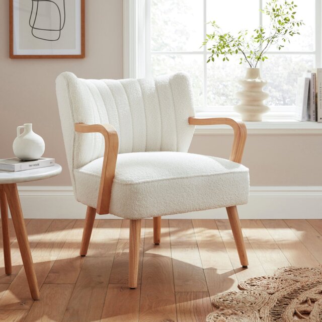 GFW Enzo Boucle Teddy Accent Chair - Natural - image 1
