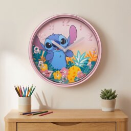 Disney Lilo & Stitch Kids Wall Clock - Pink - thumbnail 2