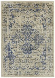 Habitat Traditional Natural & Blue Cut Pile Rug - 120x170cm