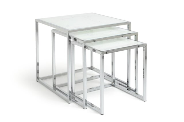 Argos Home Boutique Nest of 3 Tables - Marble Effect - image 1