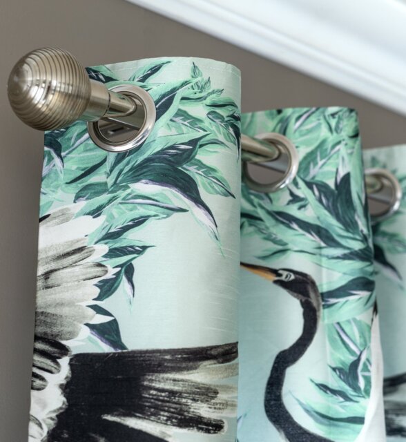 Habitat Crane Print Eyelet Curtains - Multi - 117x137cm - image 1