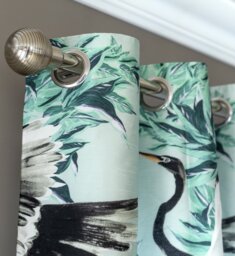 Habitat Crane Print Eyelet Curtains - Multi - 117x137cm - thumbnail 1