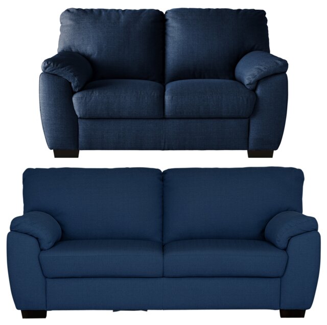 Argos Home Milano Fabric 2 Seater & 3 Seater Sofa - Navy