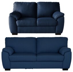 Argos Home Milano Fabric 2 Seater & 3 Seater Sofa - Navy - thumbnail 1
