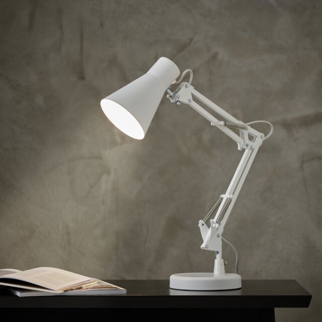 Habitat Swing Arm Desk Lamp - White - image 1