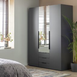 Argos Home Hallingford 3 Door 3 Drawer Wardrobe -Anthracite - thumbnail 1