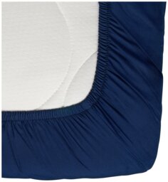Habitat Cotton Rich 180 TC Plain Navy Fitted Sheet - Single - thumbnail 2