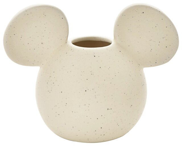 Disney Mickey Mouse Head Speckle Stoneware Vase - Natural - image 1