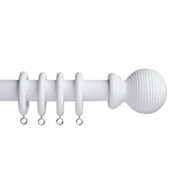 Argos Home White Wooden Fixed Curtain Pole - 180cm - thumbnail 1