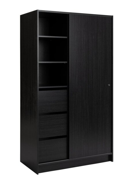 Argos Home Malibu 1 Door Sliding Wardrobe - Black - image 1