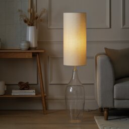 Argos Home Abas Brushed Chrome&Bubble Glass Floor Lamp - Nickel - thumbnail 2