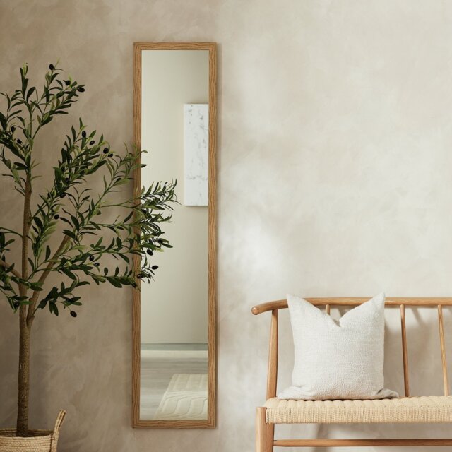 Home Essentials Oak Full Length Wall Mirror -120x30cm - image 1