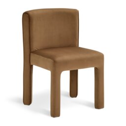 Habitat Bastian Velvet Dining Chair - Natural