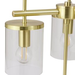 Argos Home Glass 3 Light Flush Ceiling Uplighter - Brass - thumbnail 2