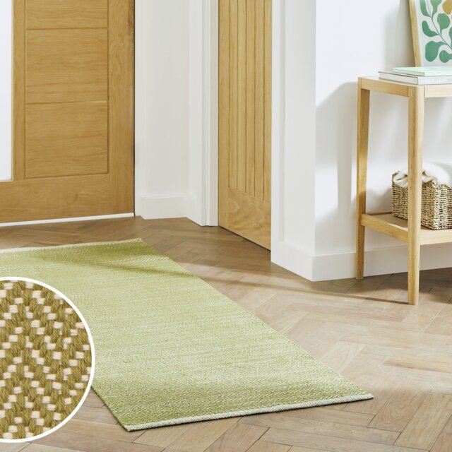Argos Home Herringbone Green Cotton  Runner - 66x200cm - image 1