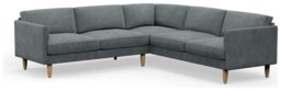 Hutch Velvet Curve Arm 7 Seater Corner Sofa - Slate Grey - thumbnail 1