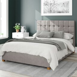 Aspire Sinatra Velvet Kingsize Ottoman Bedframe - Silver - thumbnail 1