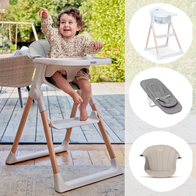 Baby Elegance Mash Highchair Bundle - White - image 1