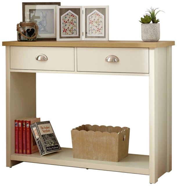 GFW Lancaster 2 Drawer Console Table - Cream - image 1
