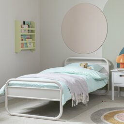 Habitat Kids Rory Curved Single Metal Bed Frame - Pale Grey
