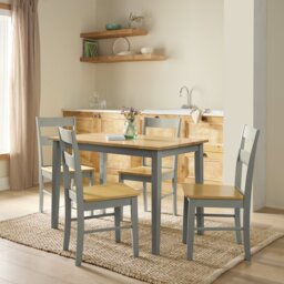 Argos Home Chicago Grey Dining Table & 4 Grey Chairs - thumbnail 1