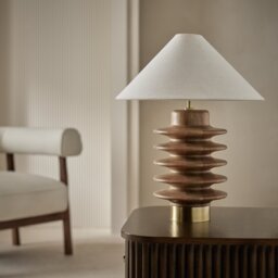 Habitat Emir Totum Mango Wood Table Lamp Base Only - Natural - thumbnail 2