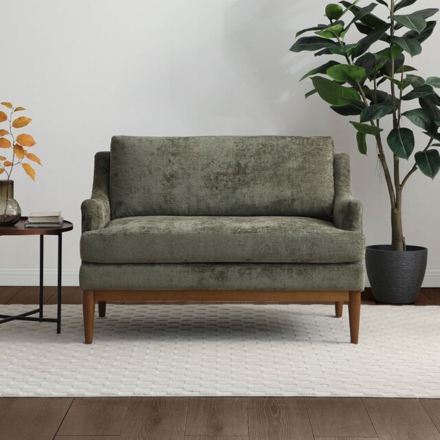 Kyoto Russell Fabric 2 Seater Sofa - Olive - image 1