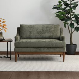 Kyoto Russell Fabric 2 Seater Sofa - Olive - thumbnail 1