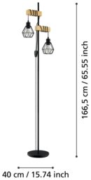 EGLO Townshend 5 Steel Floor Lamp - Black - thumbnail 2
