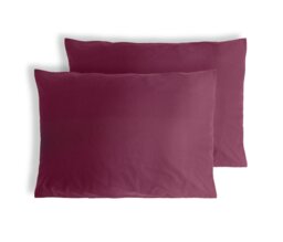 Habitat Cotton Rich 180 TC Plain Pillowcase Pair - Berry - thumbnail 1