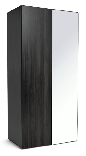 Habitat Atlas 2 Door Mirror Wardrobe - Black & Brown - image 1