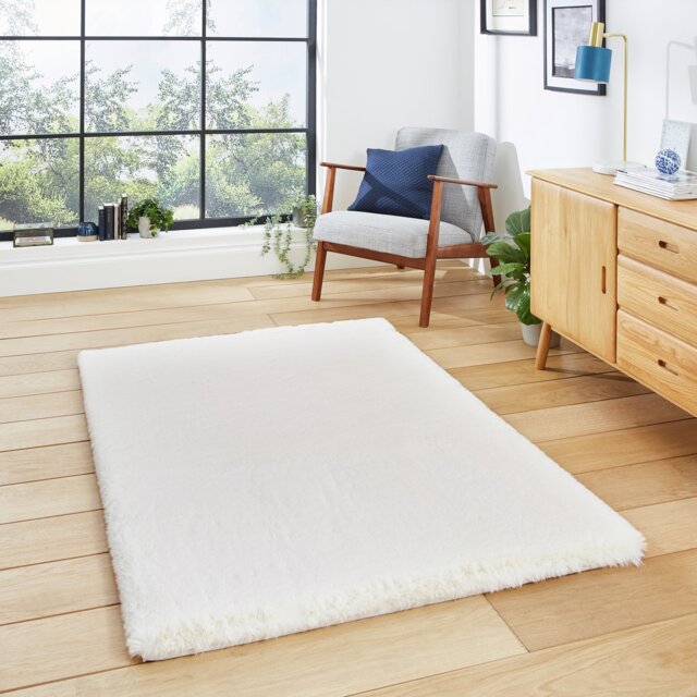 Think Rugs Super Teddy Ivory Shaggy Rug - 120x170cm - image 1
